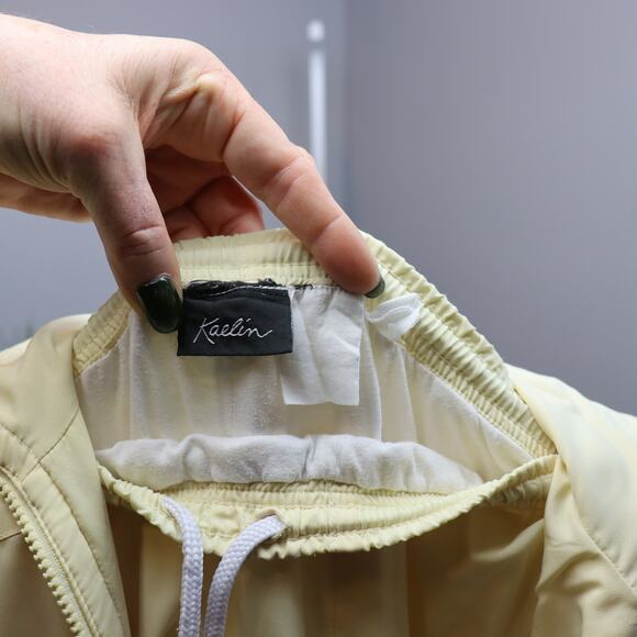 Kaelin Vintage Light Yellow Windbreaker Tracksuit Set Jacket Pants size L - Picture 5 of 5